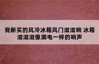 我新买的风冷冰箱风门滋滋响 冰箱滋滋滋像漏电一样的响声